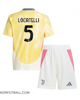 Billige Fotballdrakt Juventus Manuel Locatelli #5 Replika Bortedraktsett Barn 2024-25 Kortermet (med bukser)